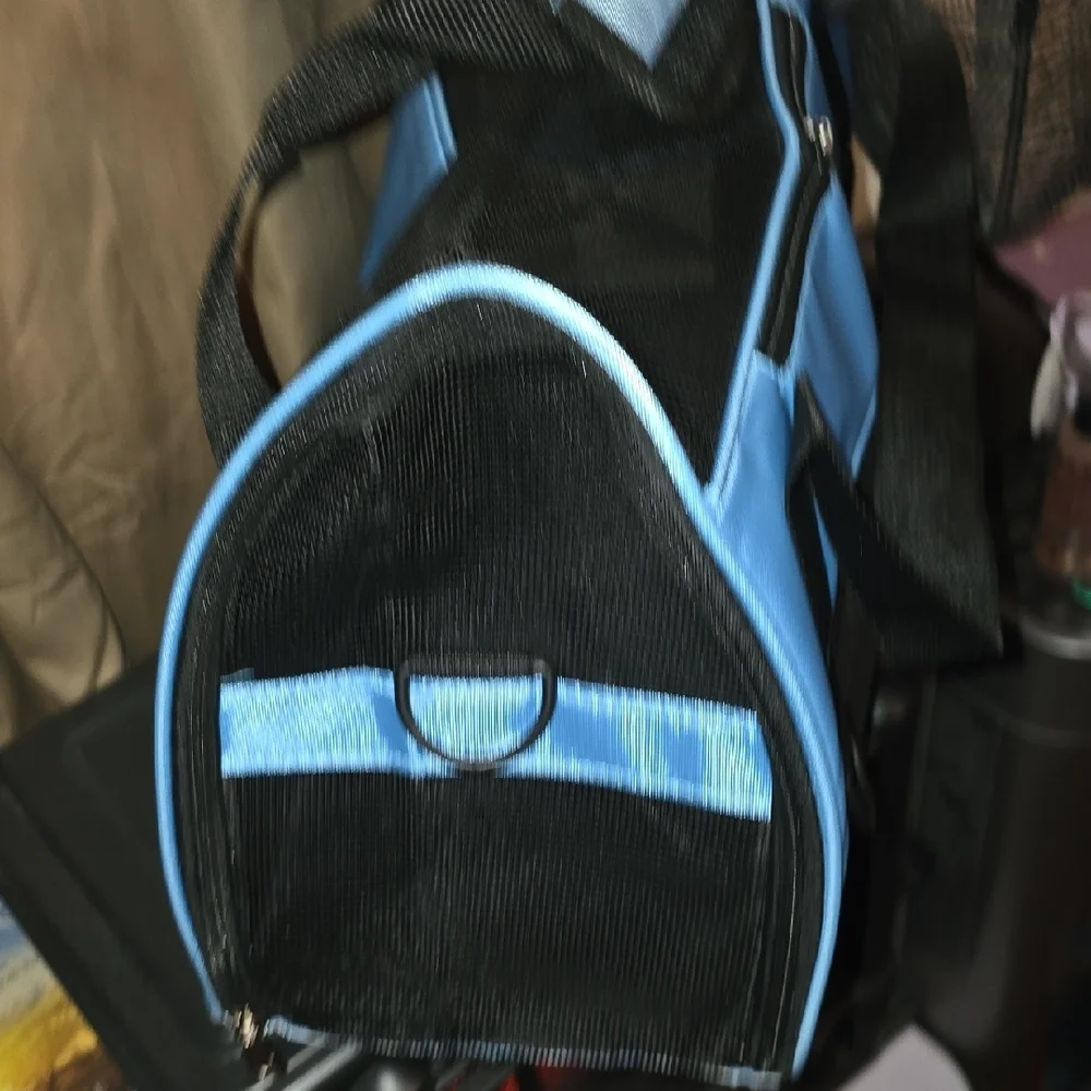 Blue and Black Pet Carrier